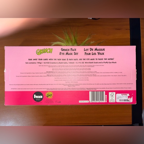 Grinch Face Eye Mask Set - Picture 2 of 11